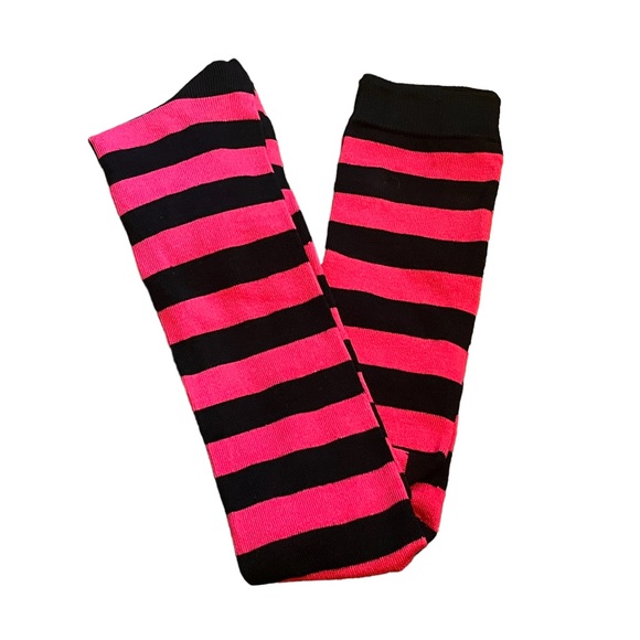 Over the knee socks pink & black stripes - Picture 3 of 6